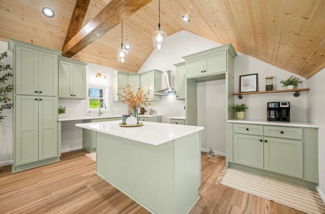 Modern kitchen with white cabinets