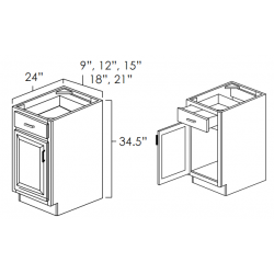 Single Door Single Drawer Base Cabinet