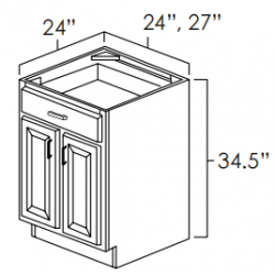 Double Door Single Drawer Base Cabinet