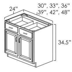 Double Door & Drawer Base Cabinet