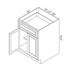 2 Door 1 Drawer Base Cabinet