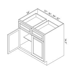 2 Door 2 Drawer Base Cabinet